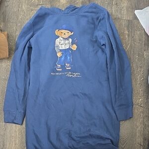 Polo by Ralph Lauren Kids Navy Blue Bear Hoodie Dress